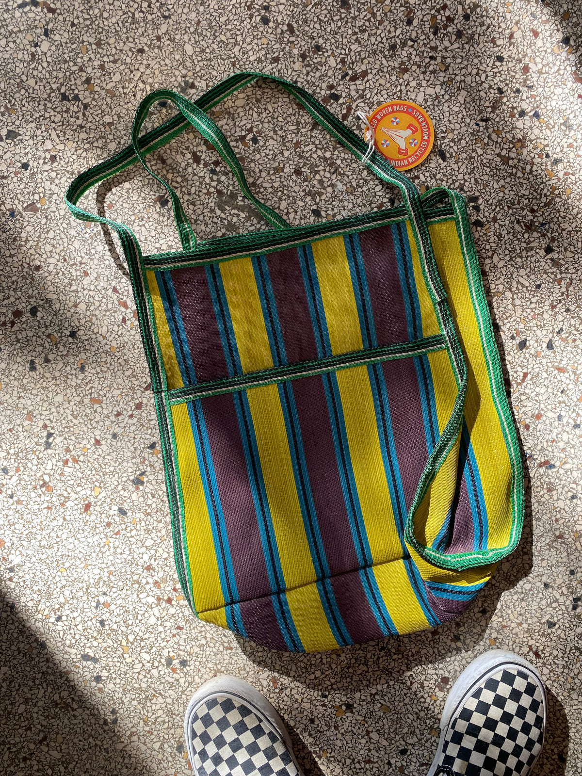 Sac tissé en matériaux recyclés vert