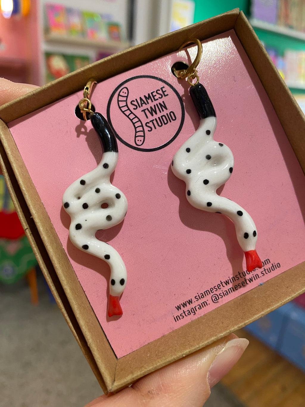 Boucles d’oreille serpent ceramic
