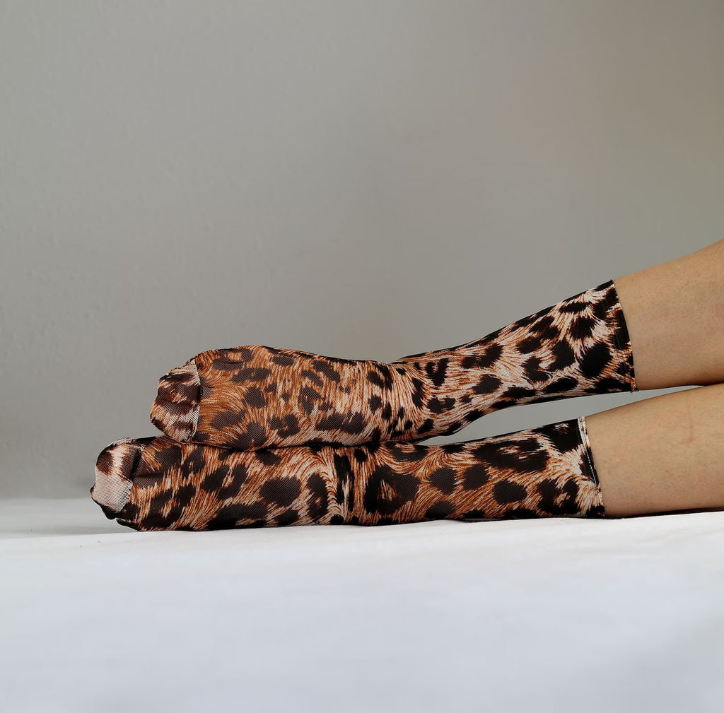 Chaussettes résille léopard