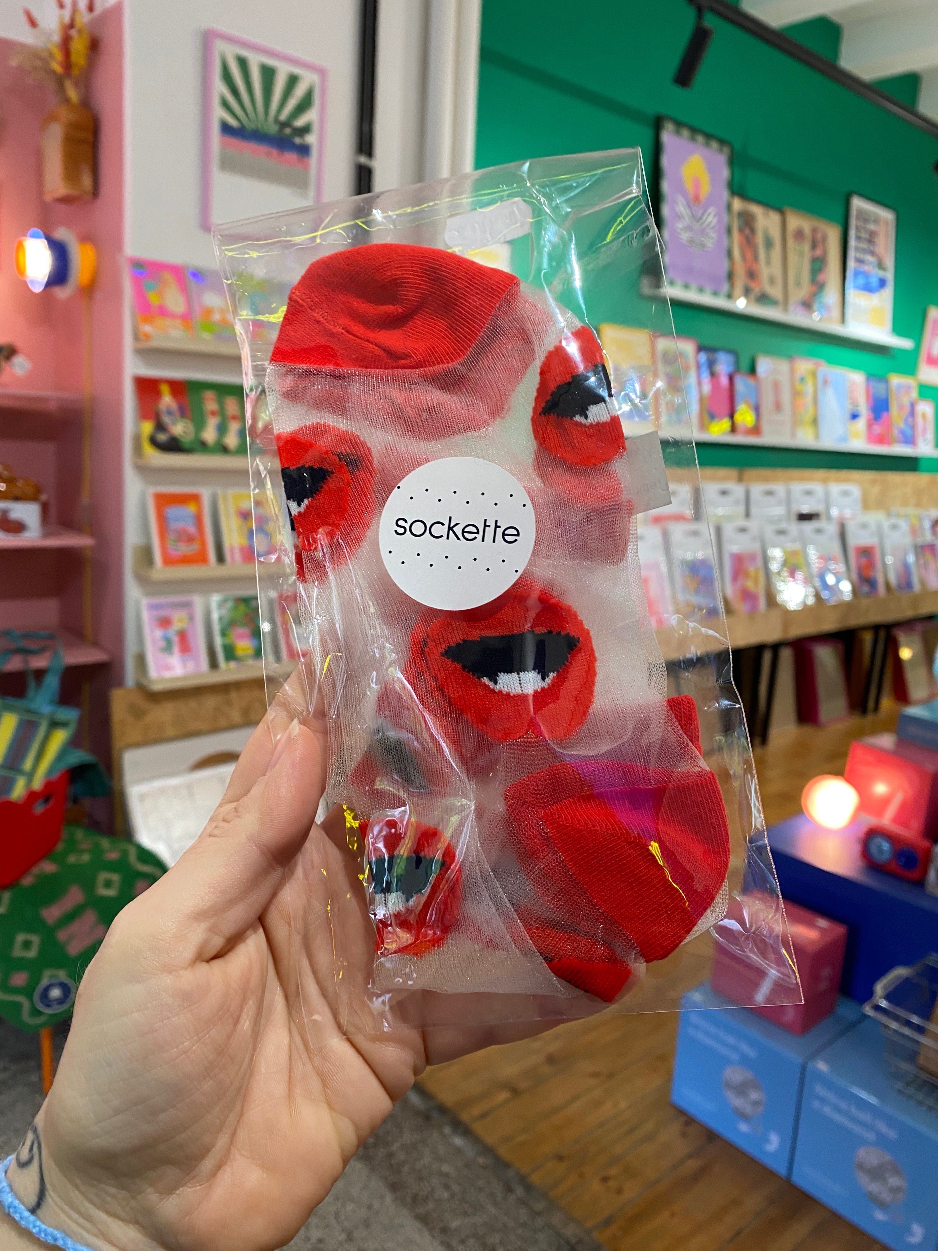 Chaussettes bouche rouge