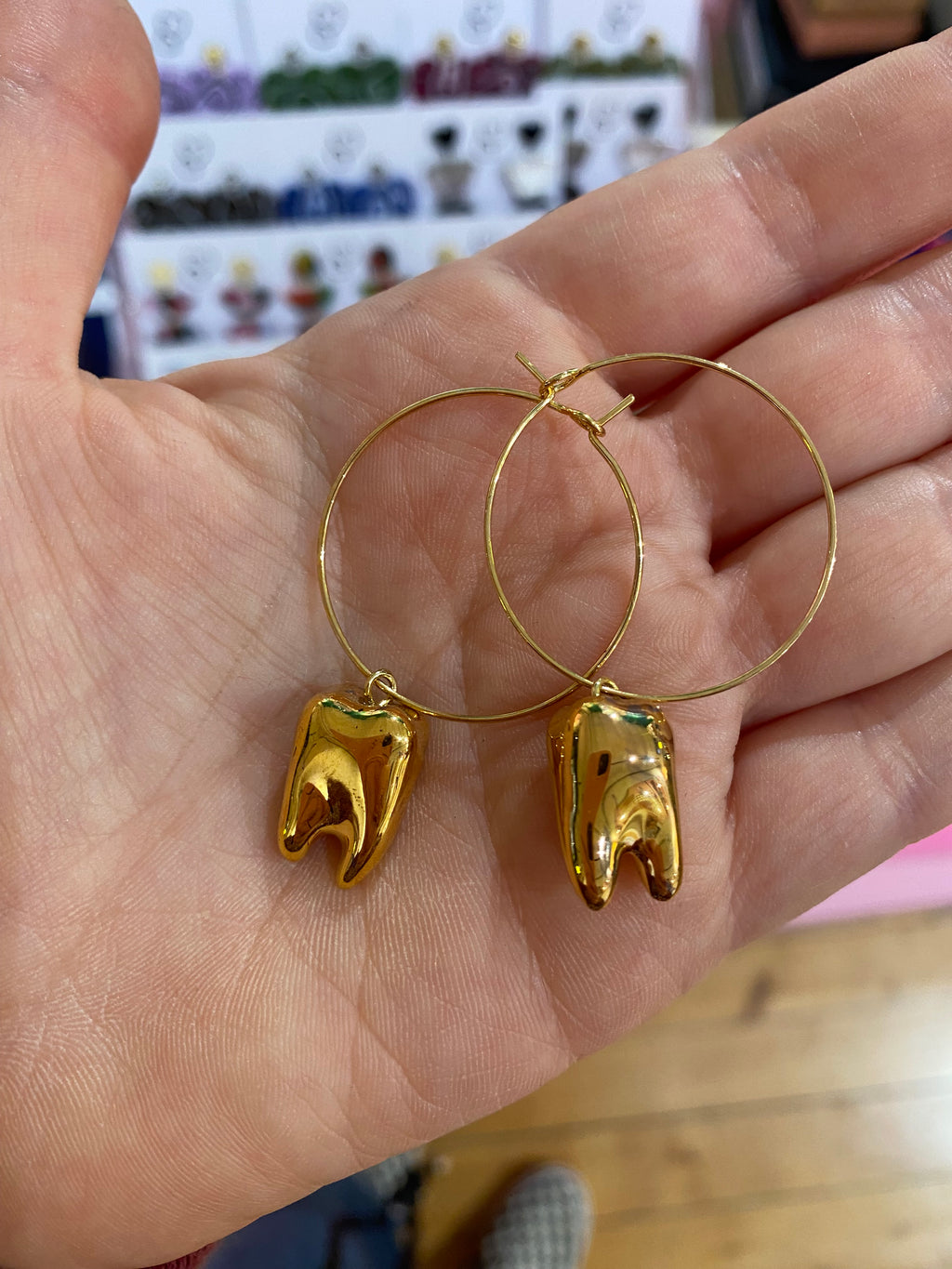 Boucles d’oreille créole dents