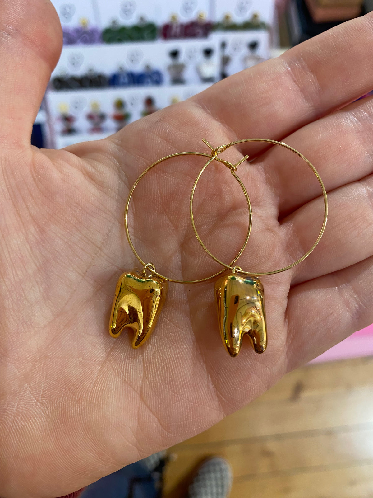 Boucles d’oreille créole dents