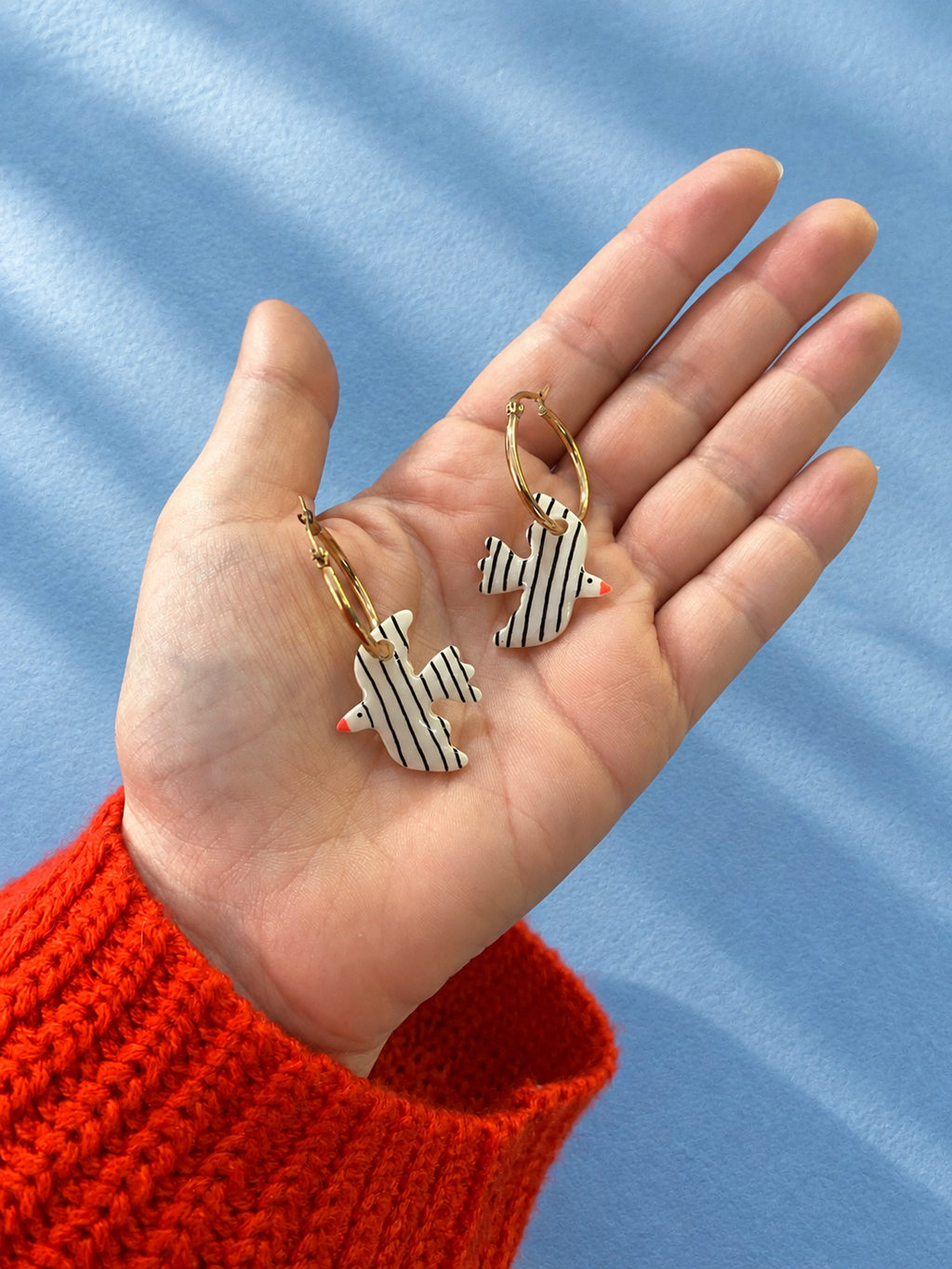 Boucles d’oreille birdy stripes