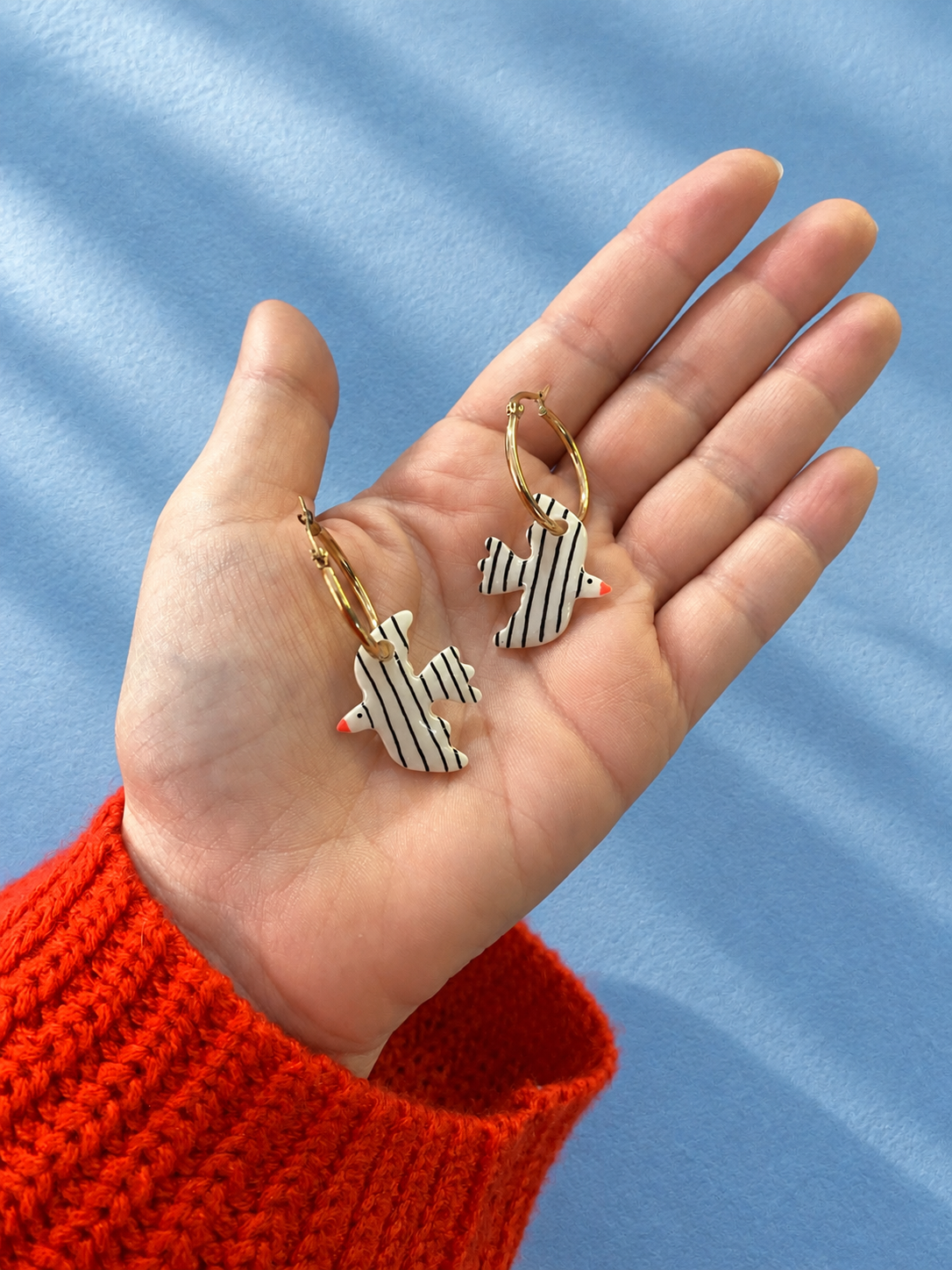 Boucles d’oreille birdy stripes