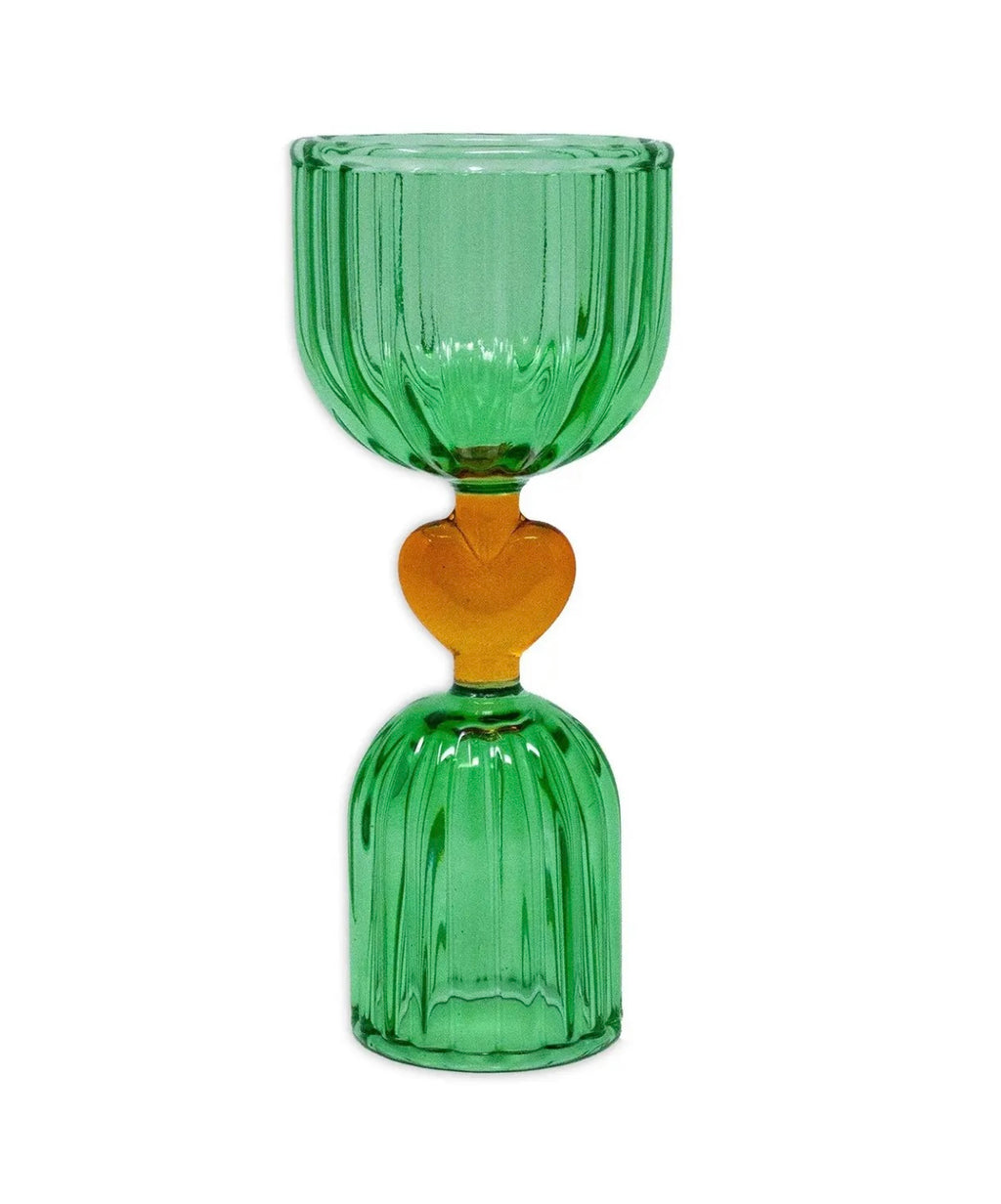 Verre à liqueur vert double dose