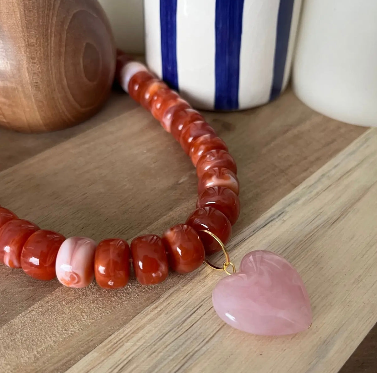 Collier PERLE ET COEUR XXL par Nomade bijoux