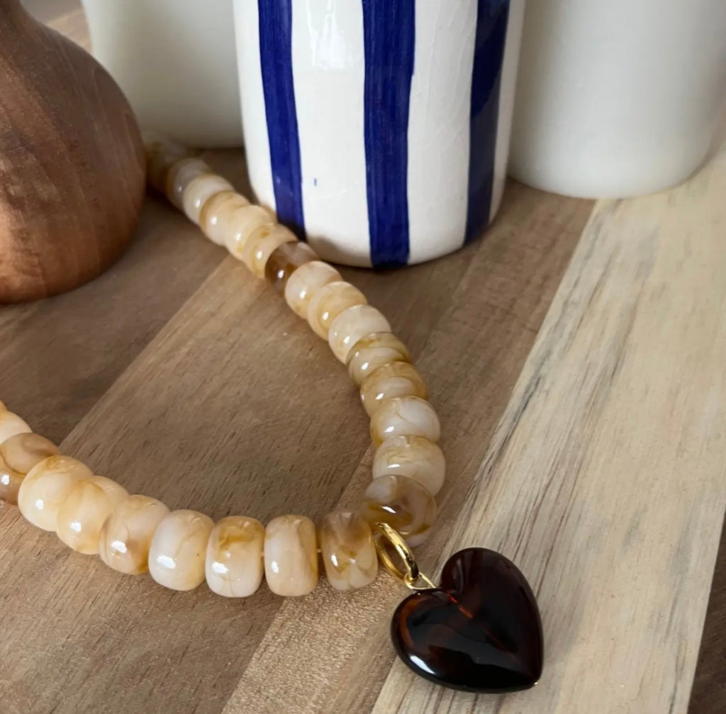 Collier PERLE ET COEUR XXL par Nomade bijoux
