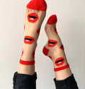 Chaussettes bouche rouge