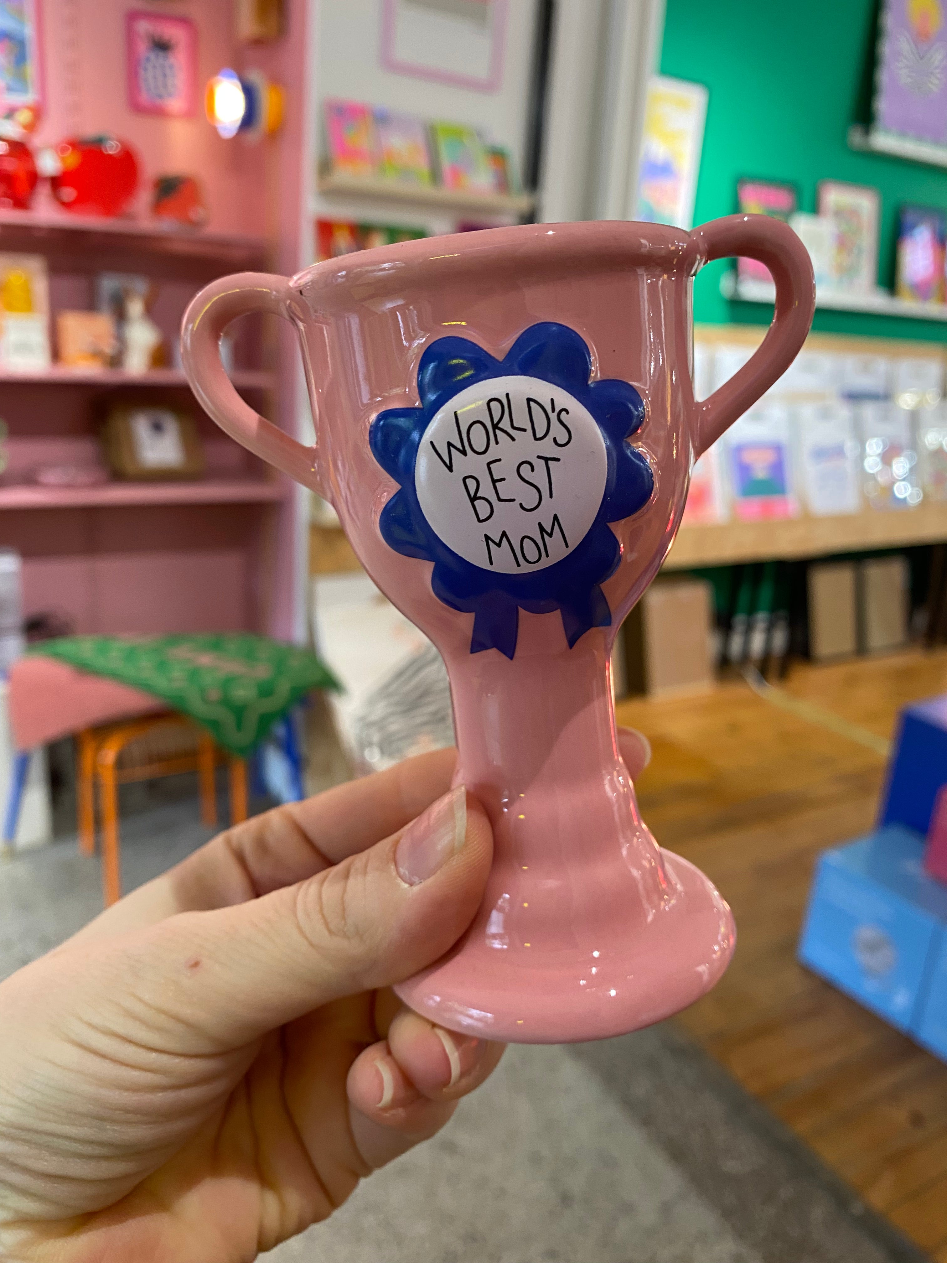 Mini Vase trophée worlds best mom