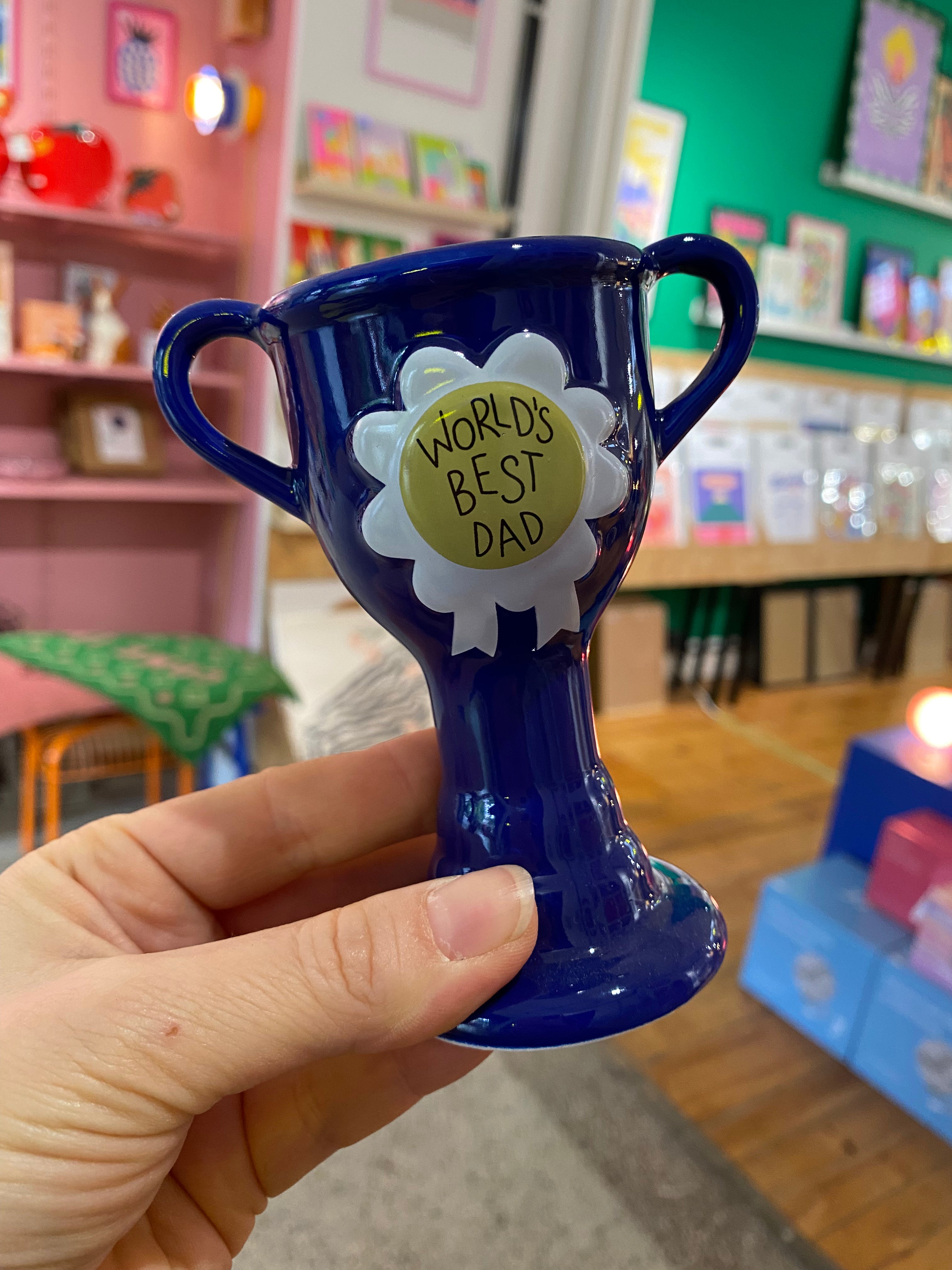 Mini Vase trophée worlds best dad