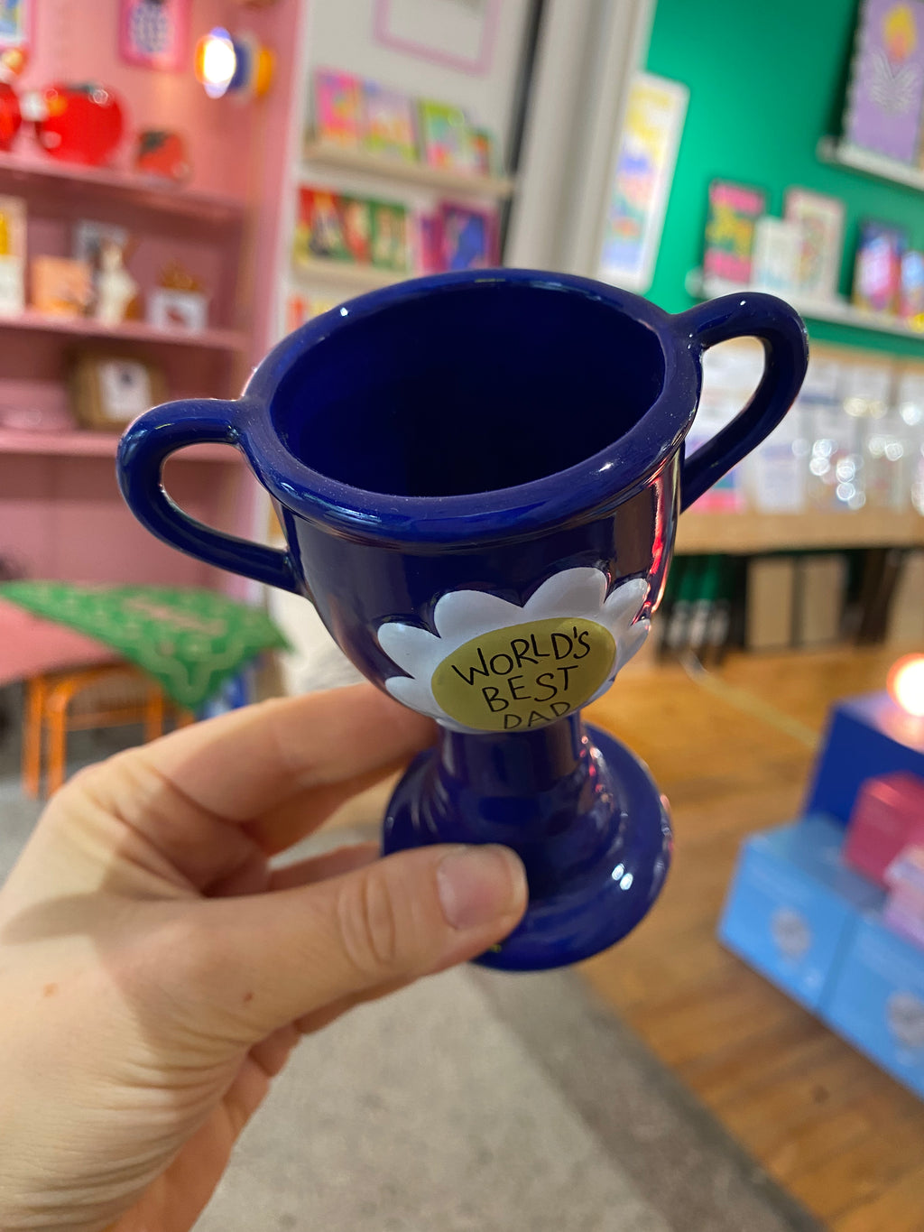 Mini Vase trophée worlds best dad