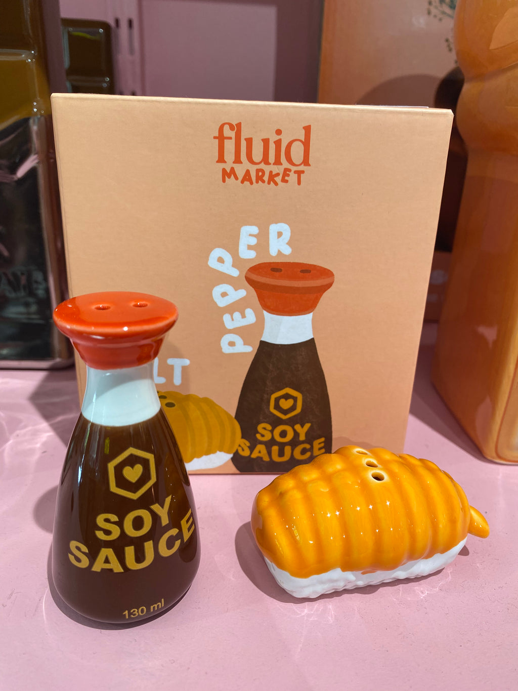 Duo sel poivre sauce soja et sushis Fluid Market