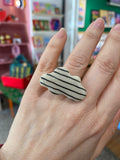 Bague réglable nuage rayé