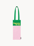 TOTEBAG baguette et vin rose & vert