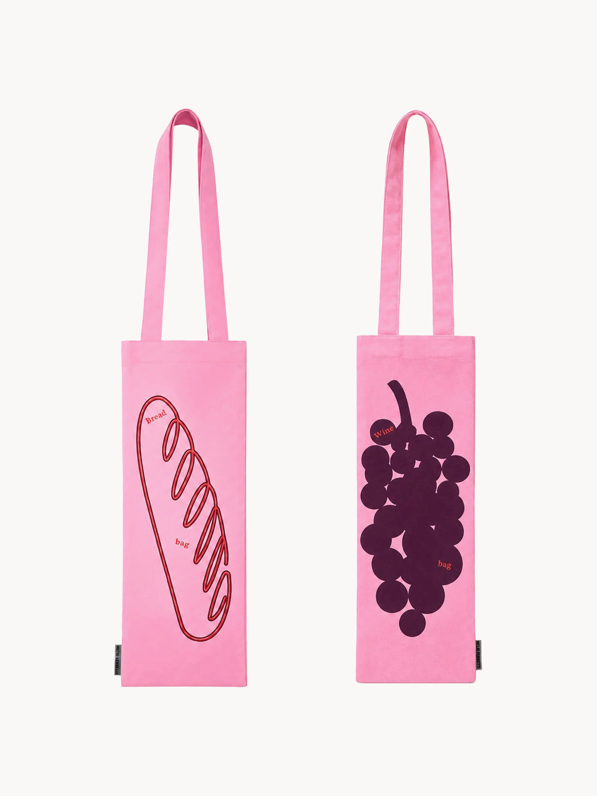 TOTEBAG rose bouteille de vin et baguette