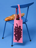 TOTEBAG rose bouteille de vin et baguette