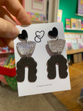 Boucle d’oreille chocolat aluminium